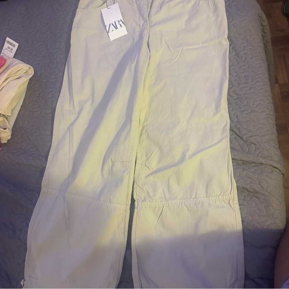 Zara Cream Wide-Leg Pants